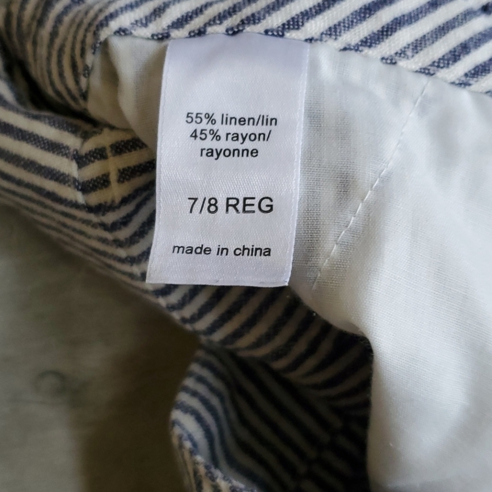 Maurices Linen Blend Striped Shorts Sz 7/8 - Picture 4 of 5